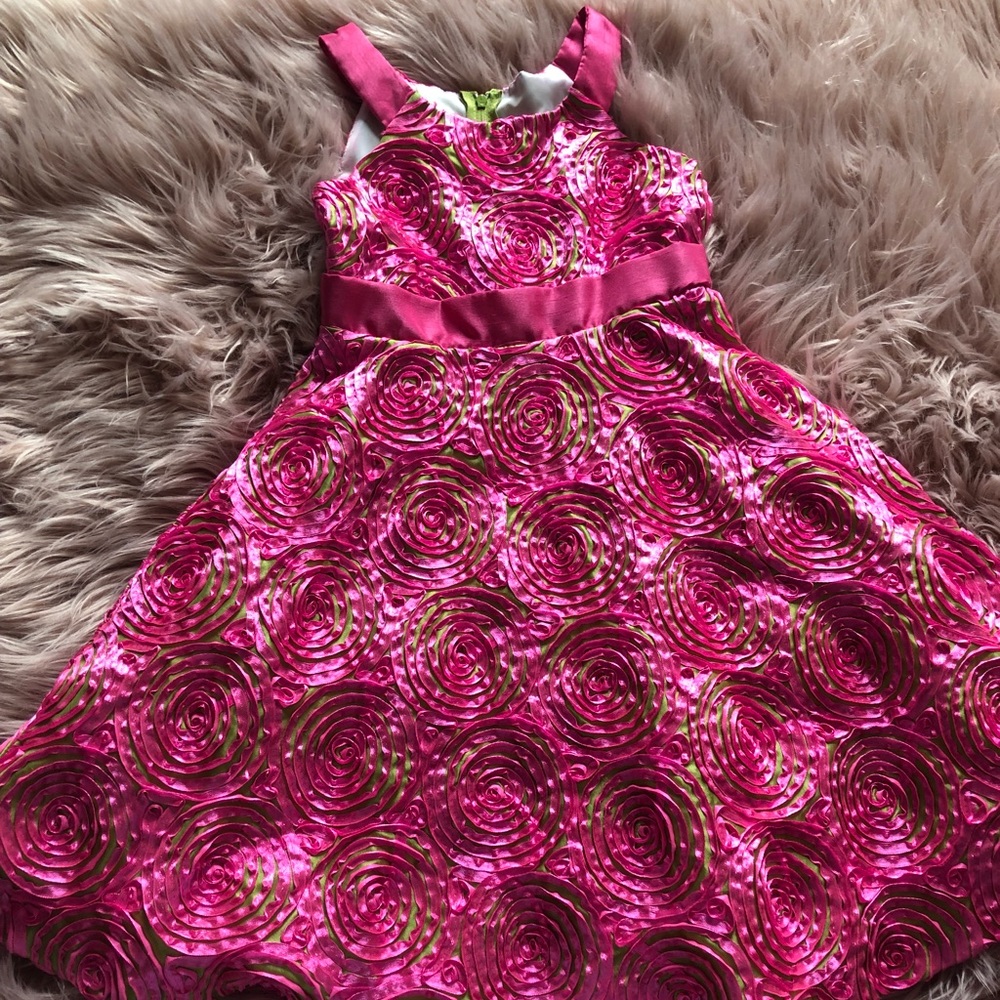 Pink and green dress